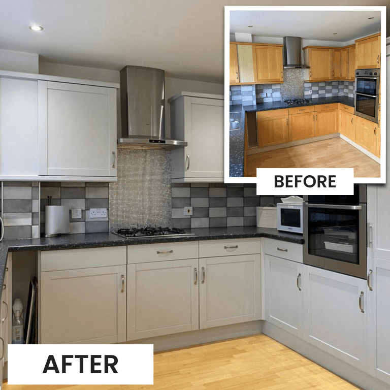 Painted kitchen transformation by Page Bespoke Painting Specialists Ltd in North East