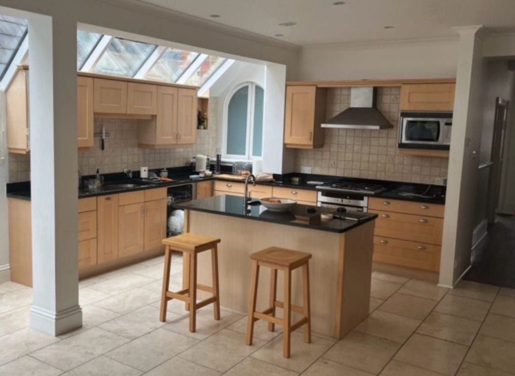 Kitchen cabinet respray in North East with smooth finish