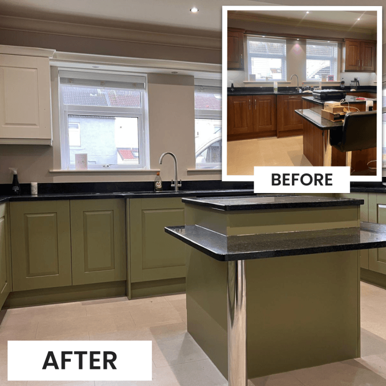 Contemporary kitchen respray transformation in North East homes