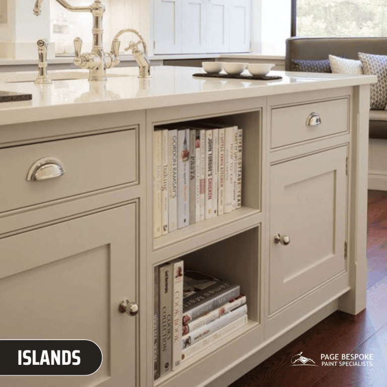 Painted shaker style kitchen cabinets by Page Bespoke Painting Specialists Ltd