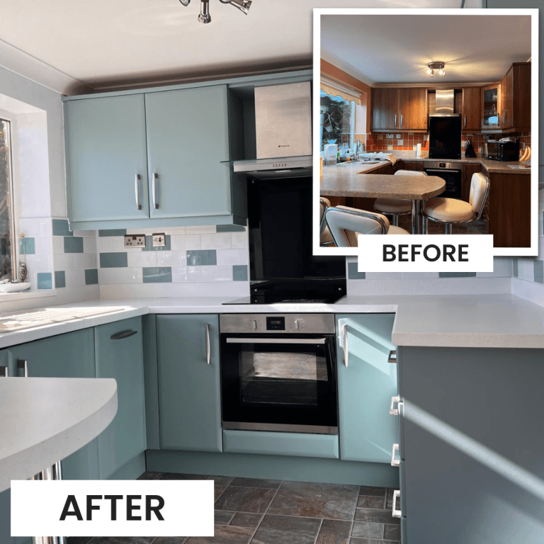 Spray Painting Kitchen Cabinets