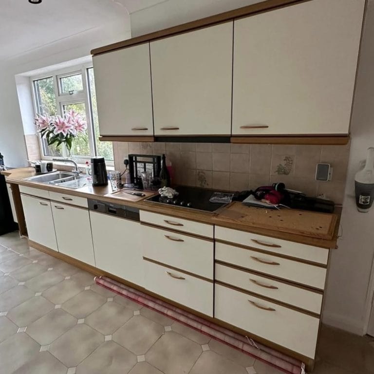 Stylish kitchen cabinet spraying before and after in Newcastle