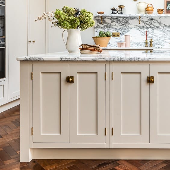 White painted kitchen cabinets in Sunderland home interior